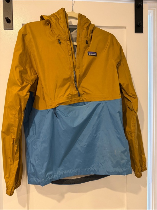 Patagonia Other - Patagonia K Two-Tone Mustard Yellow and Slate Blue Rain Anorak